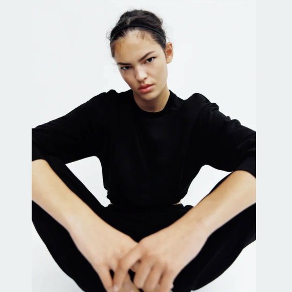 SOLD! ZARA Cropped Sweatshirt - Picture 5 of 8